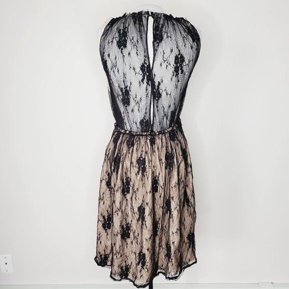 ARITIZIA WILFRED Silk Tulle Lace Cream/Black Dress - Picture 4 of 9